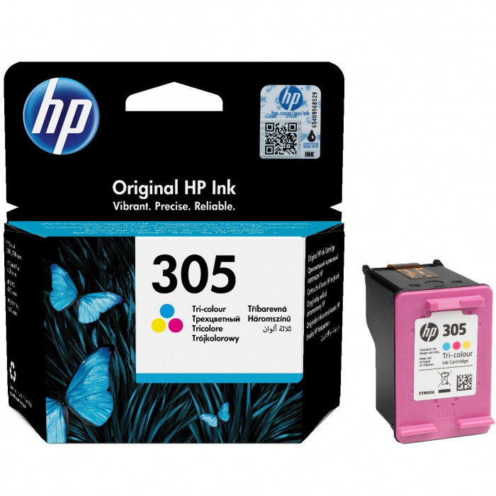 Картридж HP 305 , цветной (Colour), оригинальный, для струйного принтера (3YM60AE)