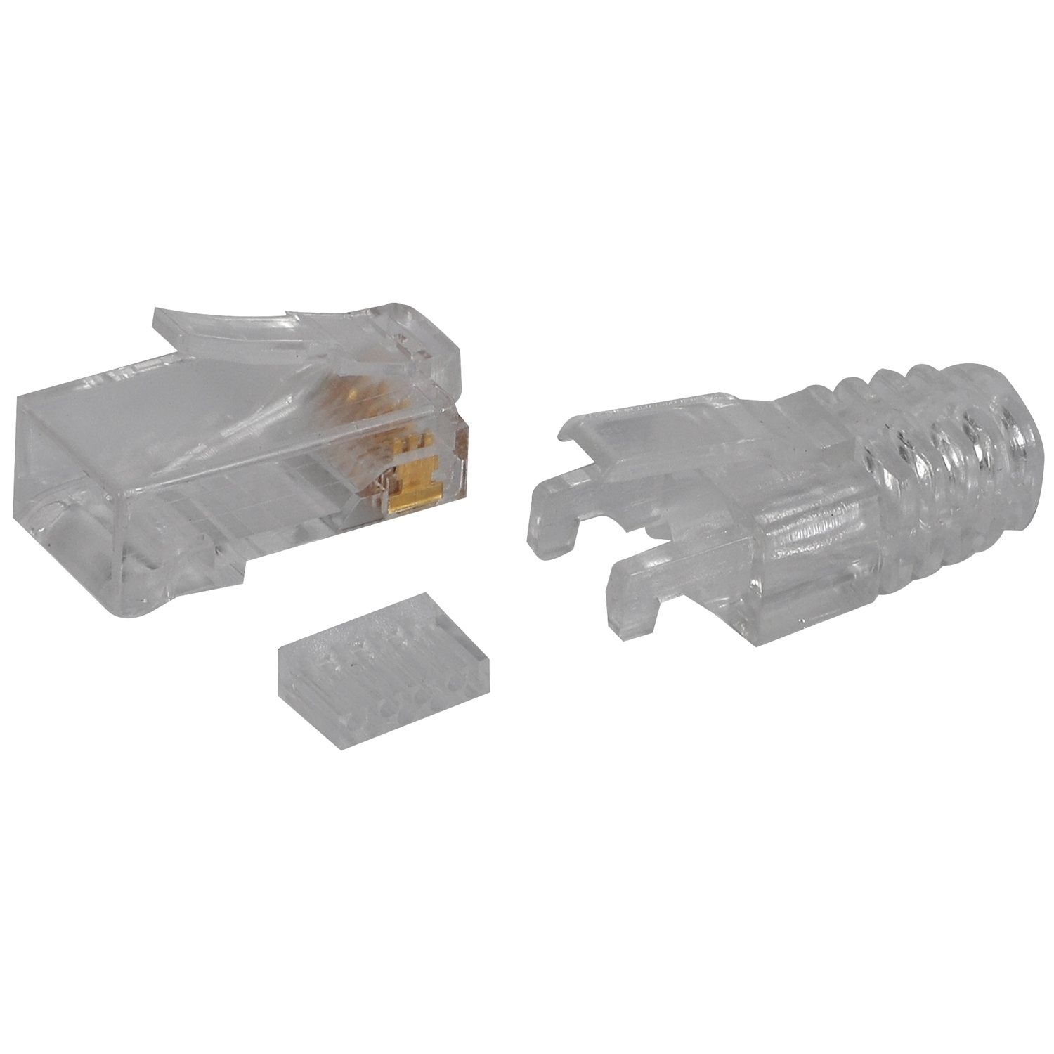 100штCat6RJ45ConnectorUTPКабельEthernetJack8P8CСетьCAT6Модульныевилкис6,5-ммколпачкамиRJ45