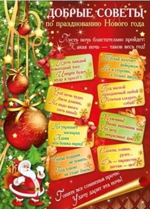 новогодние советы. новый год советы. новый год советы. вспыхнула новогодняя ёлка памятка. рецепты на новый год в картинках.