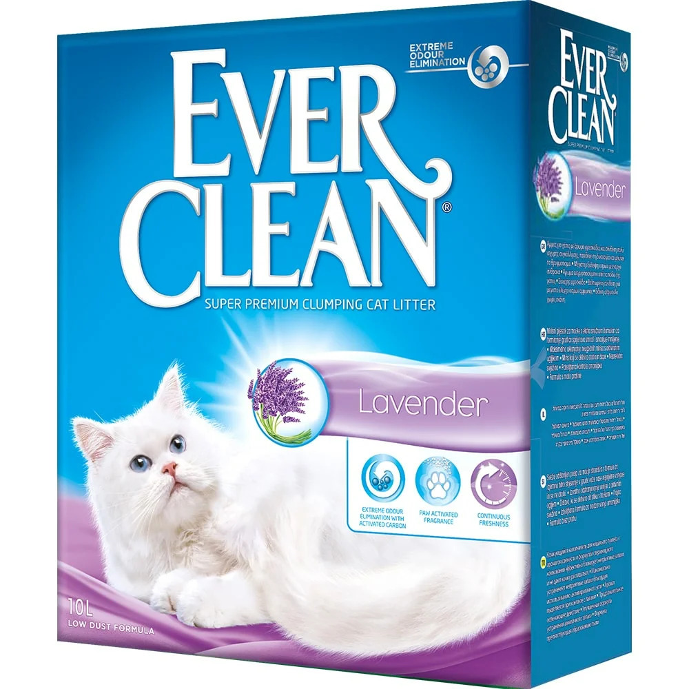 Наполнитель Ever Clean Lavender комкующийся для кошек, с ароматом лаванды, 10 л