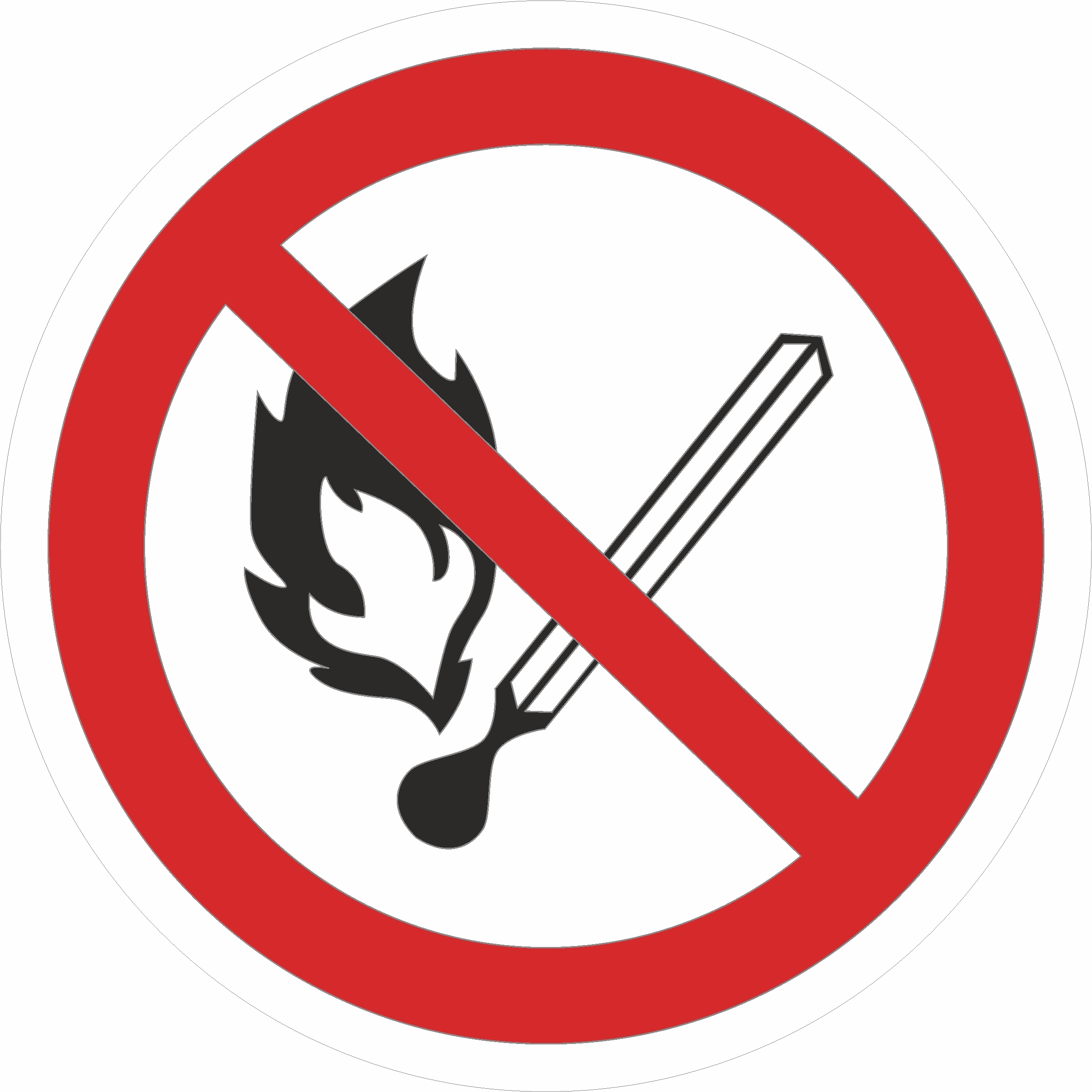 Знаки р 02 «запрещается пользоваться открытым огнем» 200мм, (круглый)
