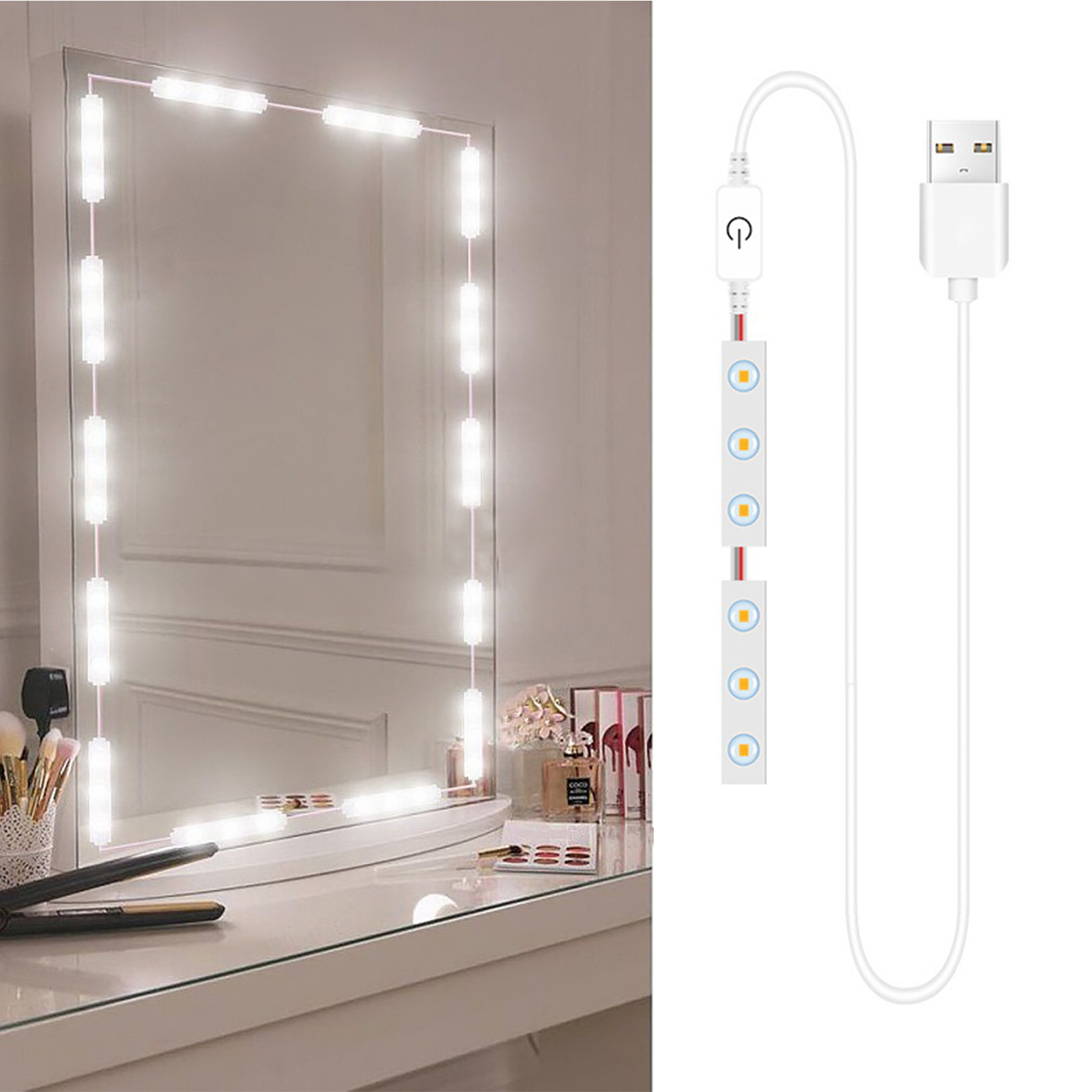 Led лампочки 10 шт для гримерного зеркала 3 режима Vanity Mirror Lights