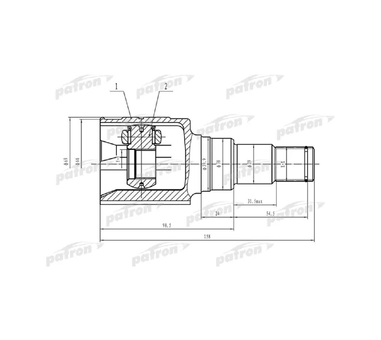 Внутренний 23. Шарнир patron pcv1758. Шрус patron pcv1763. Внутренний левый шрус Форд фокус 1. Sat to560 шрус внутренний Размеры.