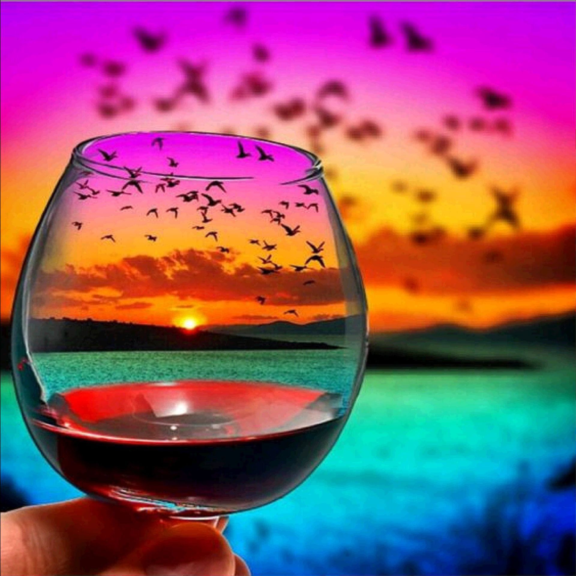 Вечер 2 капли. Закат в бокале. Бокал вина на закате. Море в бокале. Вино и море.