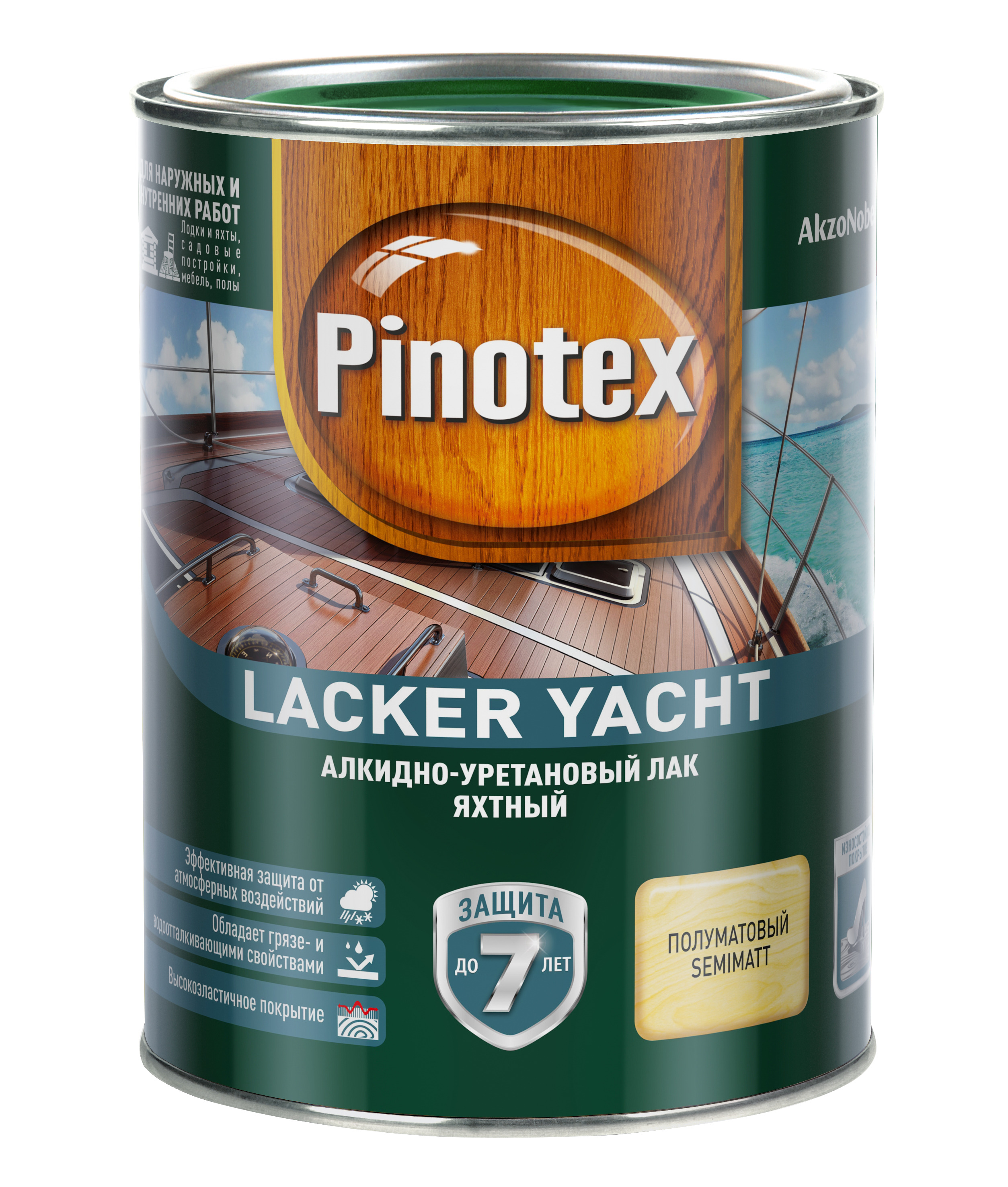 Лак яхтный Pinotex Lacker Yacht глянцевый (1 л) алкидно-уретановый