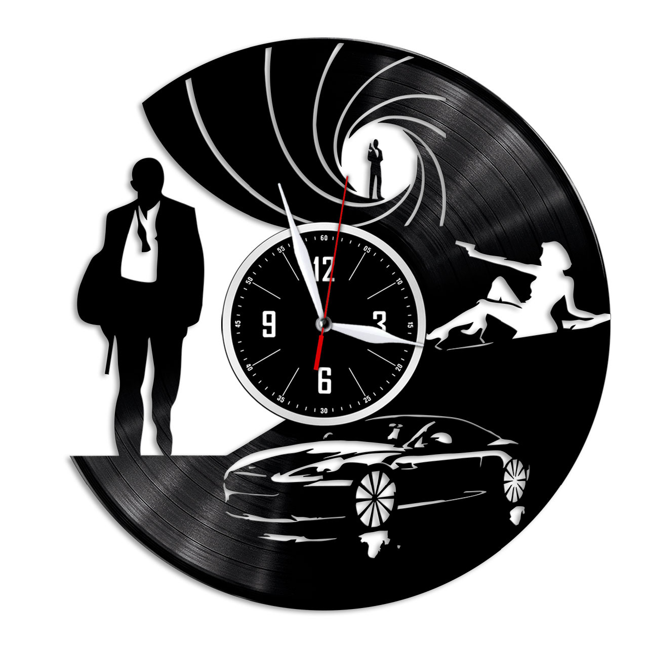 Агент 007 - настенные часы из виниловой пластинки - купить по низкой ...