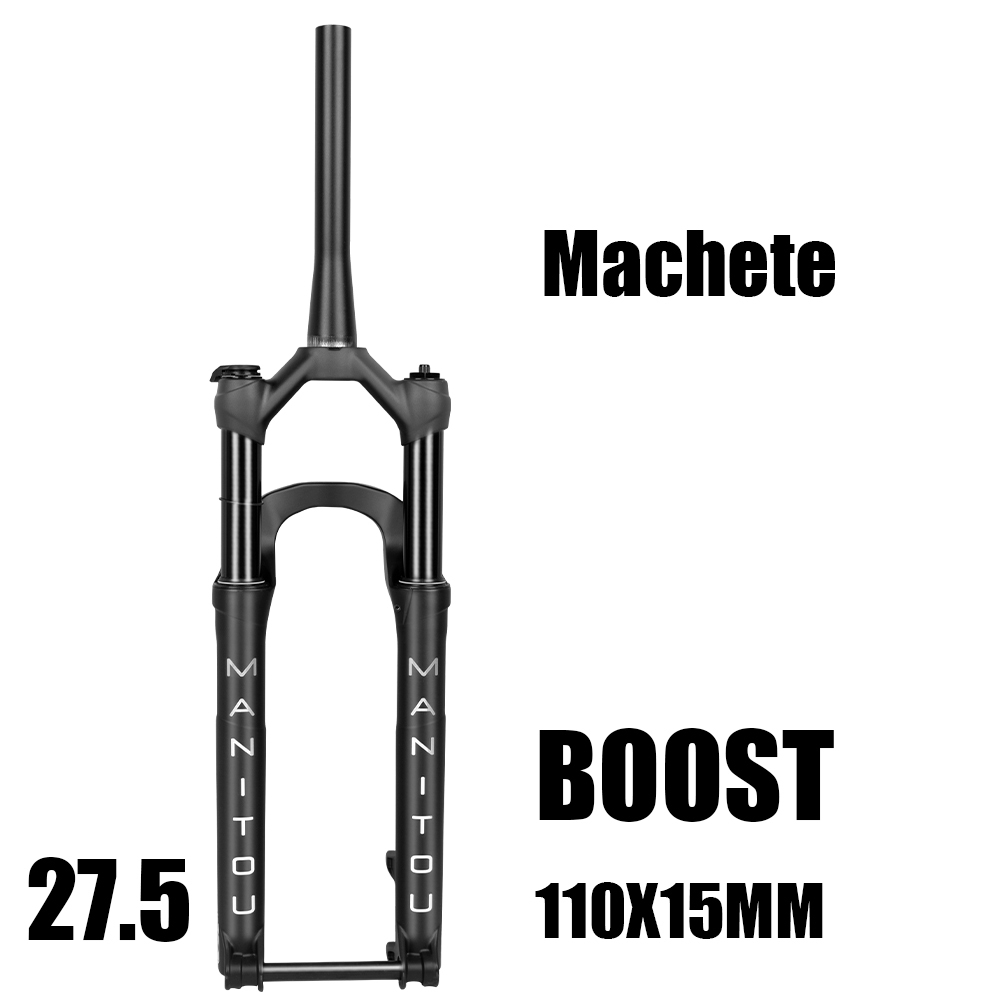 Велосипедная передняя вилка Manitou Machete Comp, 27,5 дюймов (BOOST: 110X15 мм) (ручное управление), коническая передняя вилка MTB с пневматической подвеской