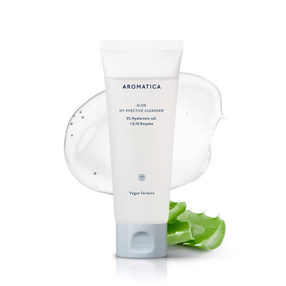 Пенка с энзимами. Aloe Hy-ffective Cleanser 5% Hyaluronic Sol.+ 0.1% Enzyme. Aromatica сыворотка увлажняющая - Aloe Hy-ffecve serum40% Hyaluronic Sol. + 1% B5, 30мл. Aromatica Aloe Hy-effective Serum.