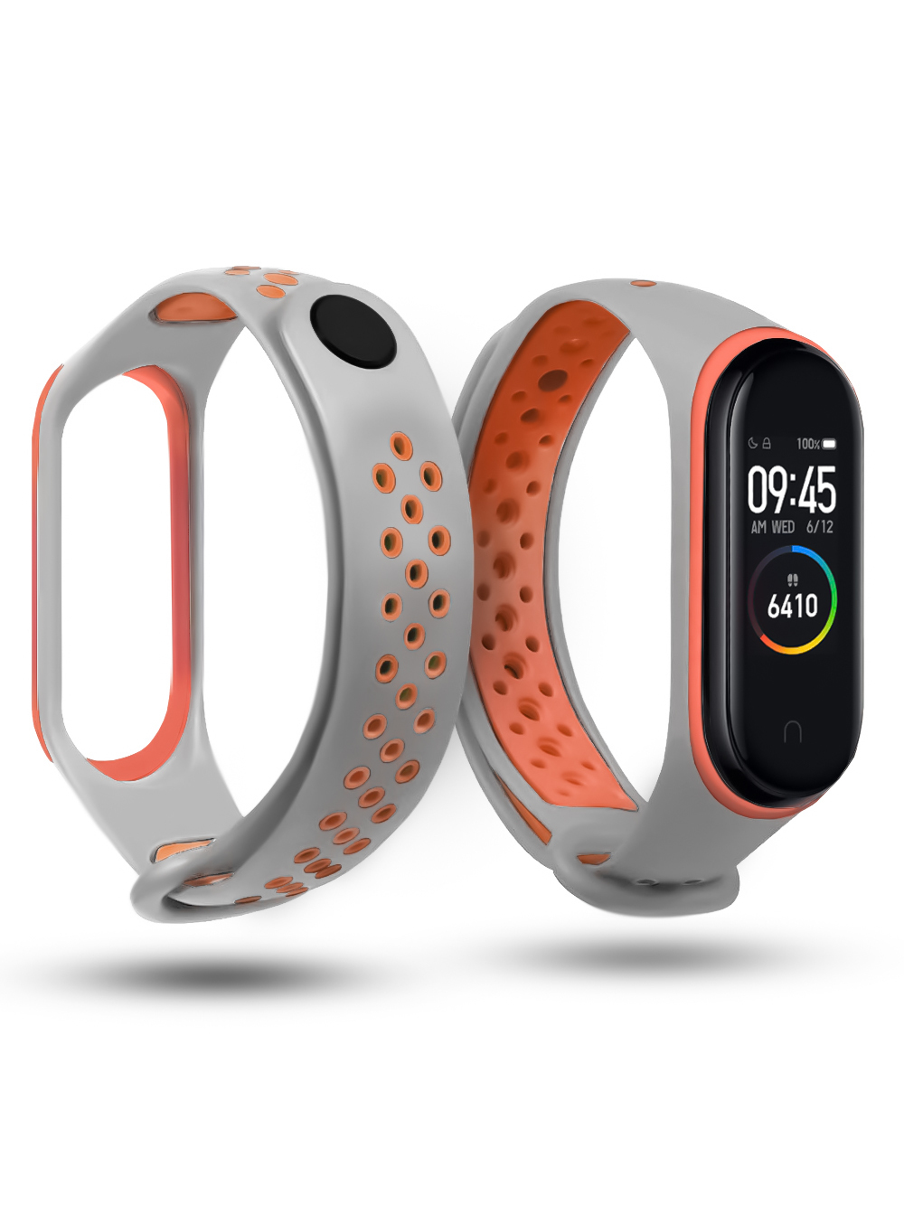 Ремешок для фитнес-браслета Xiaomi Mi Band 3 и Mi Band 4 силиконовый с перфорацией