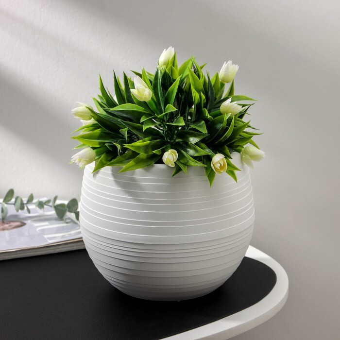 Горшок для цветов "Япония ", 2 л, цвет белый