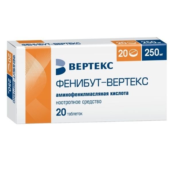 Фенибут-Вертекс таблетки 250мг 20шт — купить в интернет-аптеке OZON ...