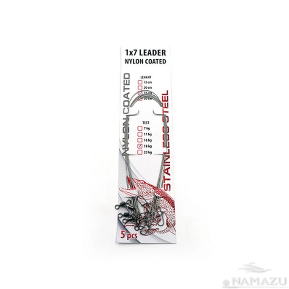 поводок namazu 7x7 leader. ). 5 шт. 15 см тест. )/1500/.