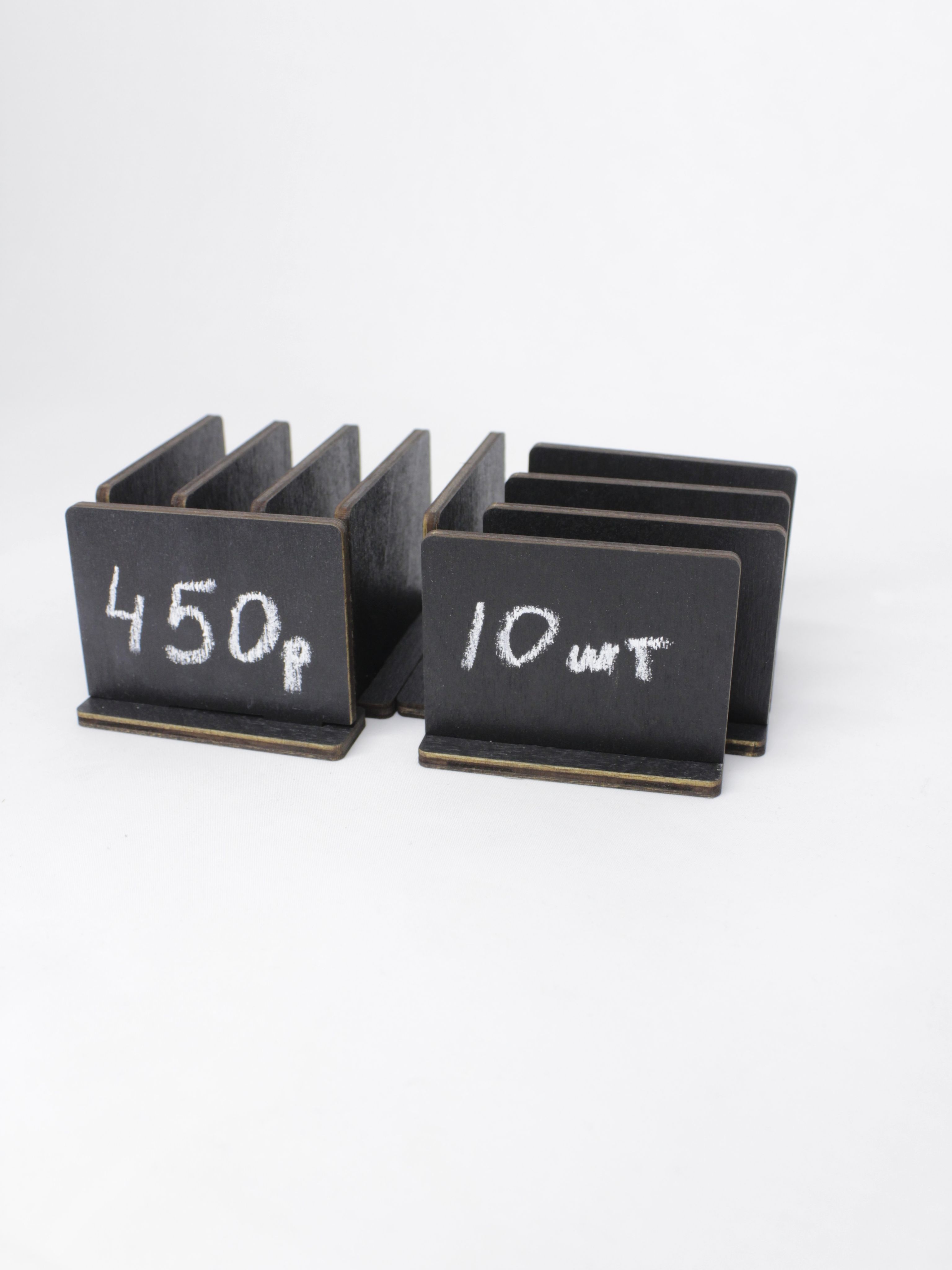 Ценник меловой, двухсторонний деревянный для прищепки с подставкой, разборный