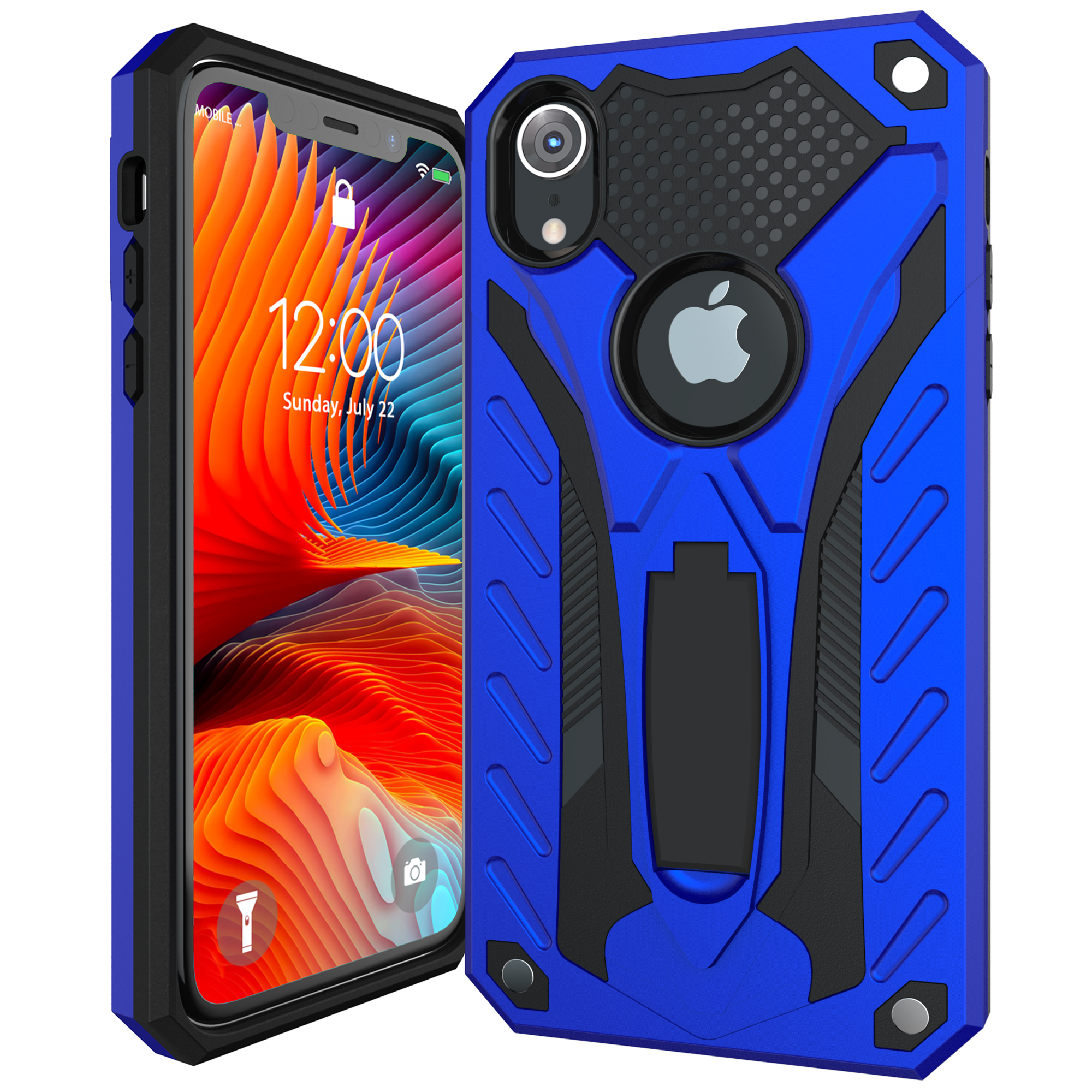 Чехол для iPhone XR/ чехол на айфон XR с подставкой, коллекция Kitoo,  противоударный, премиальный дизайн, материал военного класса, синий -  купить с доставкой по выгодным ценам в интернет-магазине OZON (282825371)