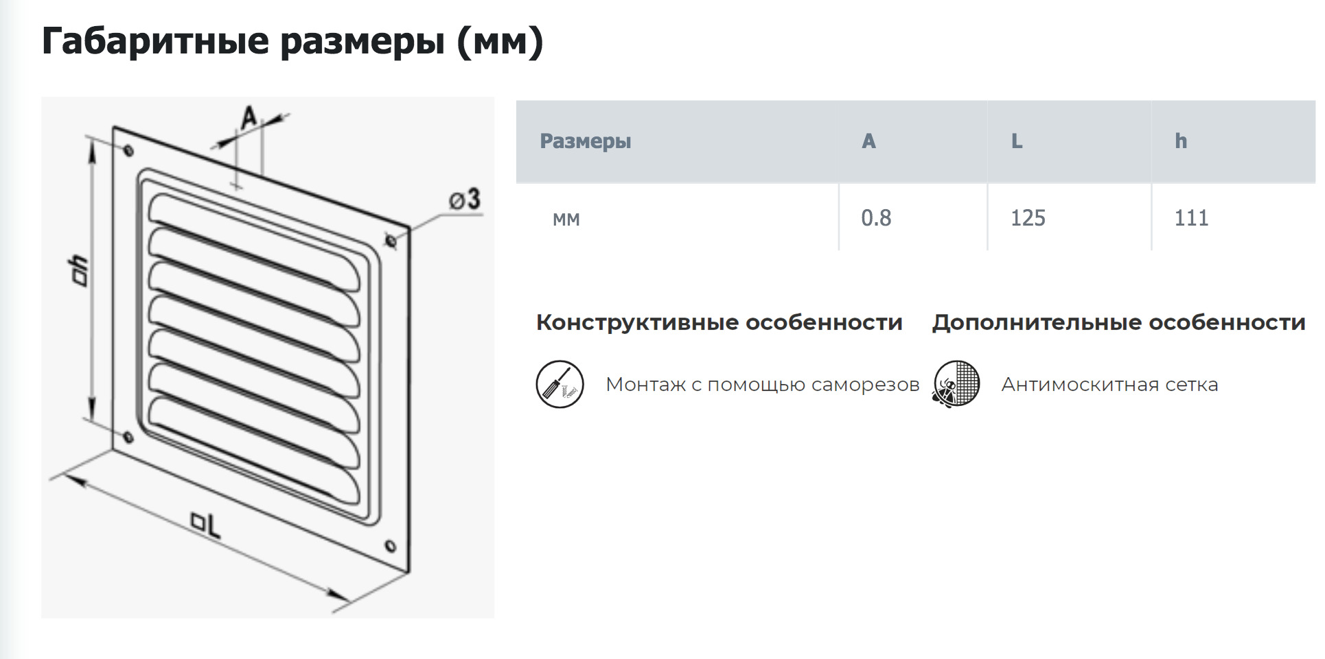 Эксцентрик 125 вентиляционный