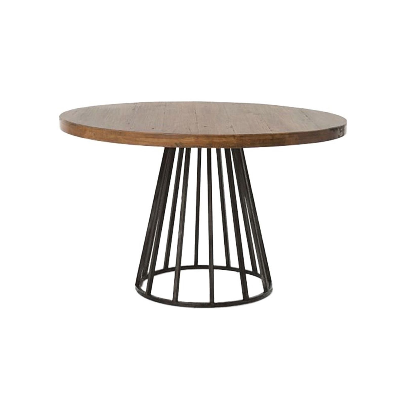 стол для кафе на металлической ножке с деревянной столешницей