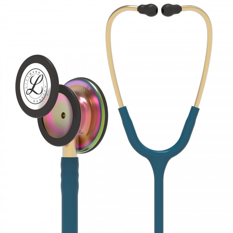 Стетоскоп Littmann Classic III Карибский голубой с радужным колоколом (5807)