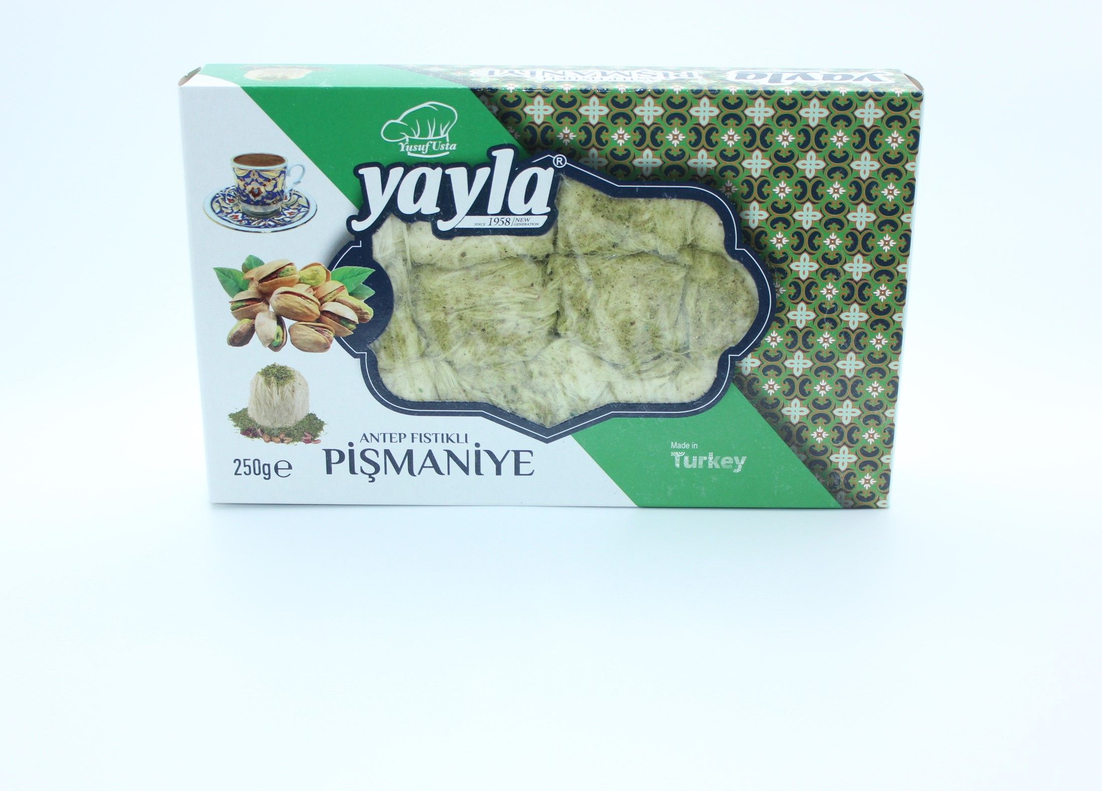 YAYLA Пишмание. халва нитевидная. пашмак сахарная вата, со вкусом фисташки 250 гр., Турция