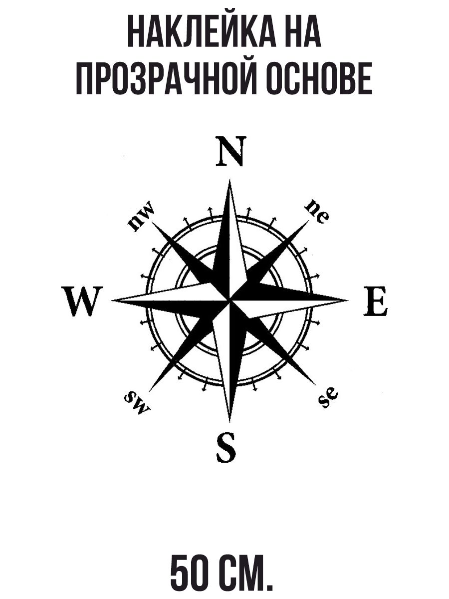 Наклейки на авто Компас север юг запад восток роза ветров - купить по  выгодным ценам в интернет-магазине OZON (715694154)