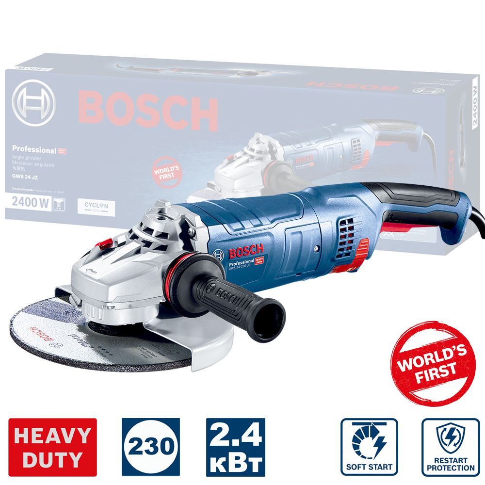 Шлифмашина угловая Bosch Угловая шлифмашина GWS 24-230 JZ Professional  (06018C3300) - купить по низким ценам в интернет-магазине OZON (737871079)