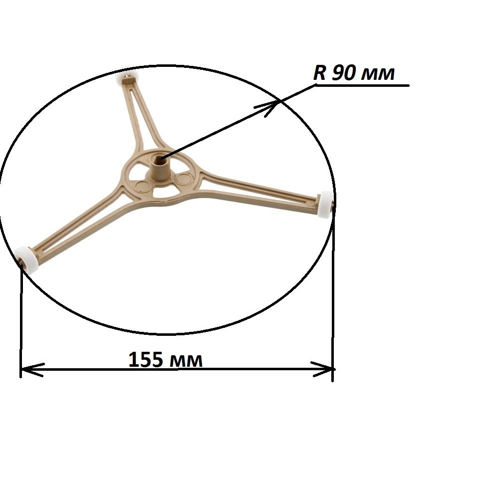 Суппорт с роликами тарелки СВЧ (треугольник под тарелку СВЧ)
