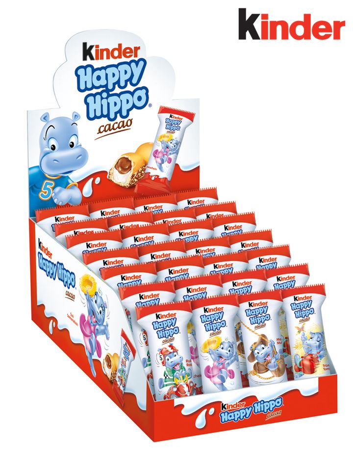 Батончики Kinder Happy Hippo Cacao 580 гр (28штук)