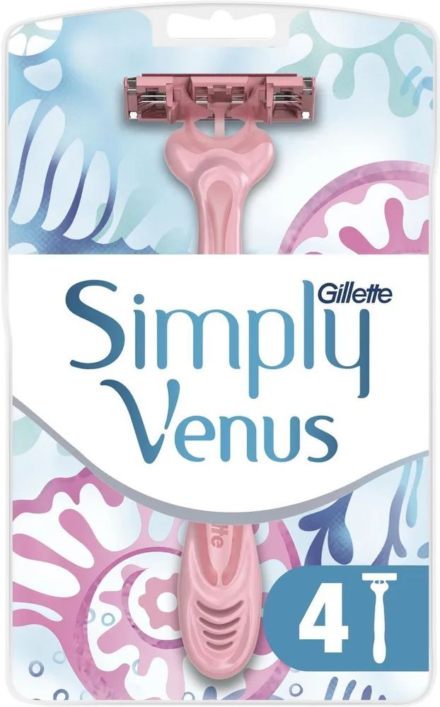 Одноразовая женская бритва Gillette Simply Venus 3, 4 шт