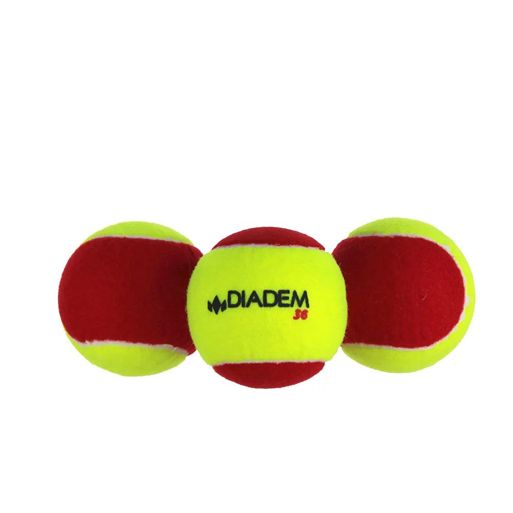 Мячи для большого тенниса детские DIADEM Stage 3 Red Ball, BALL-CASE-RED, 5-8 лет, упаковка 3 мяча