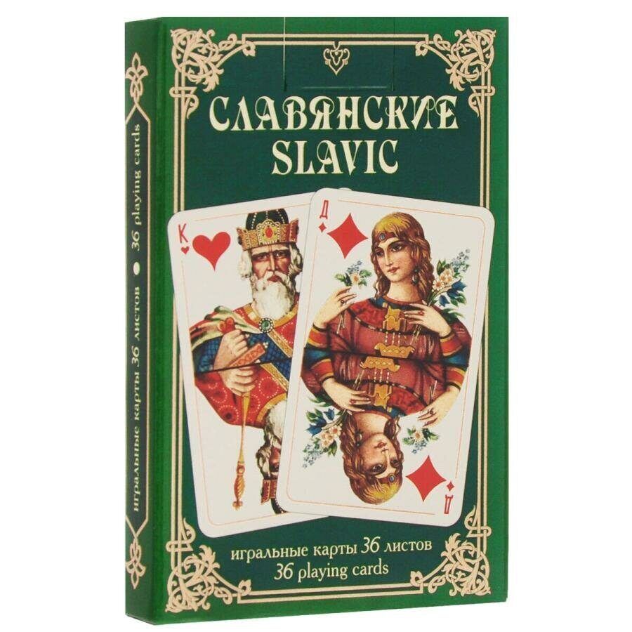 Игральные карты славянские, Piatnik, рубашка зеленая, 36 листов