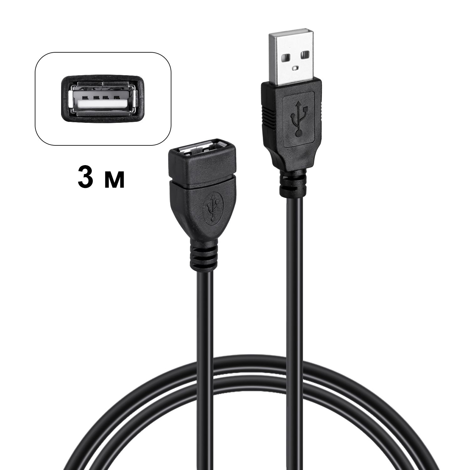 Отзывы: Кабель-удлинитель USB2.0 USB A(m) - USB A(f), 1.8м, серый