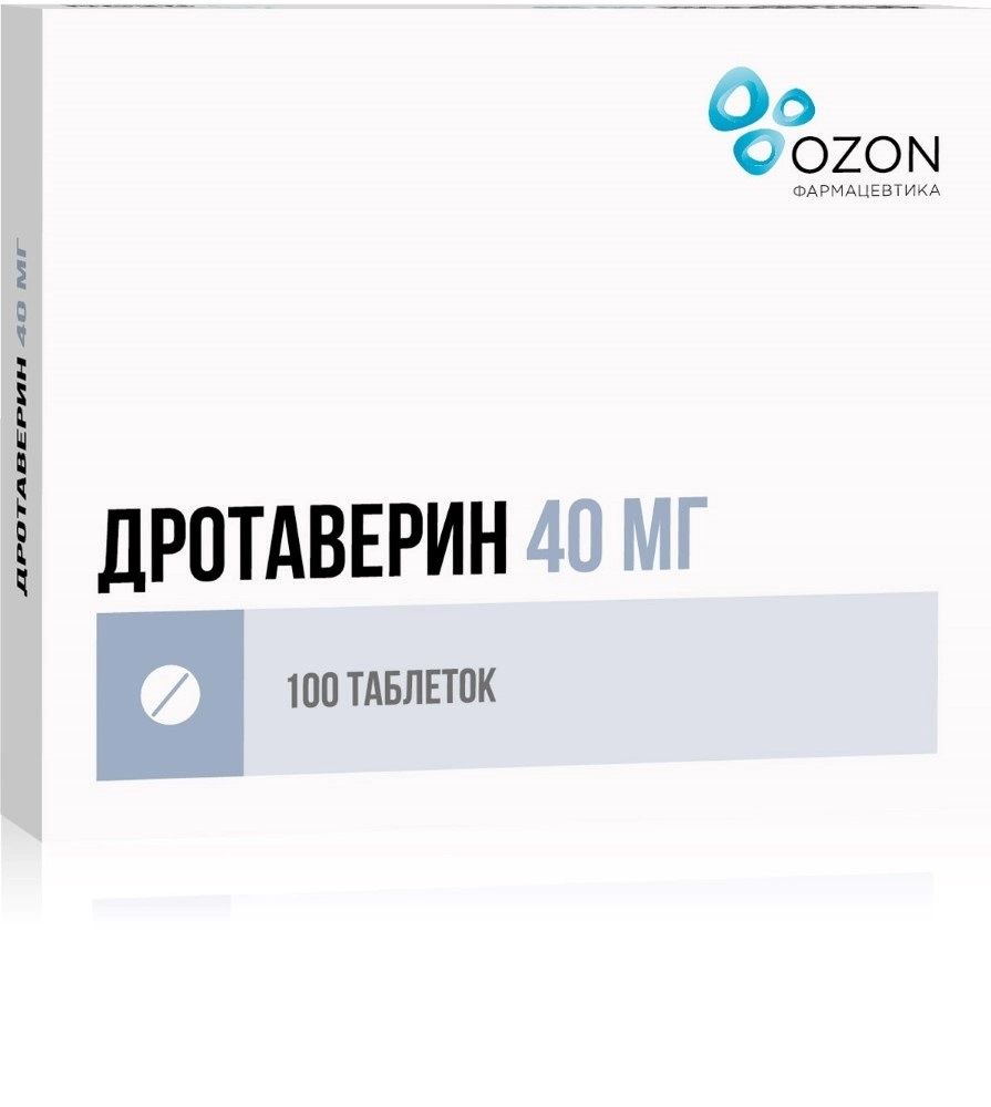 Дротаверин, таблетки, 40 мг, 100 штук — купить в интернет-аптеке OZON ...