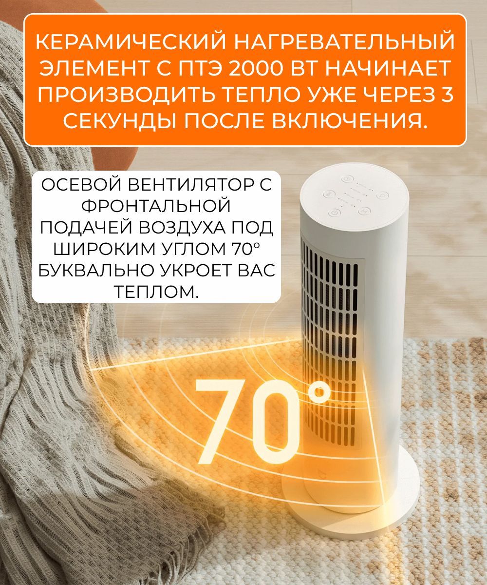 Тепловентилятор xiaomi smart tower heater lite