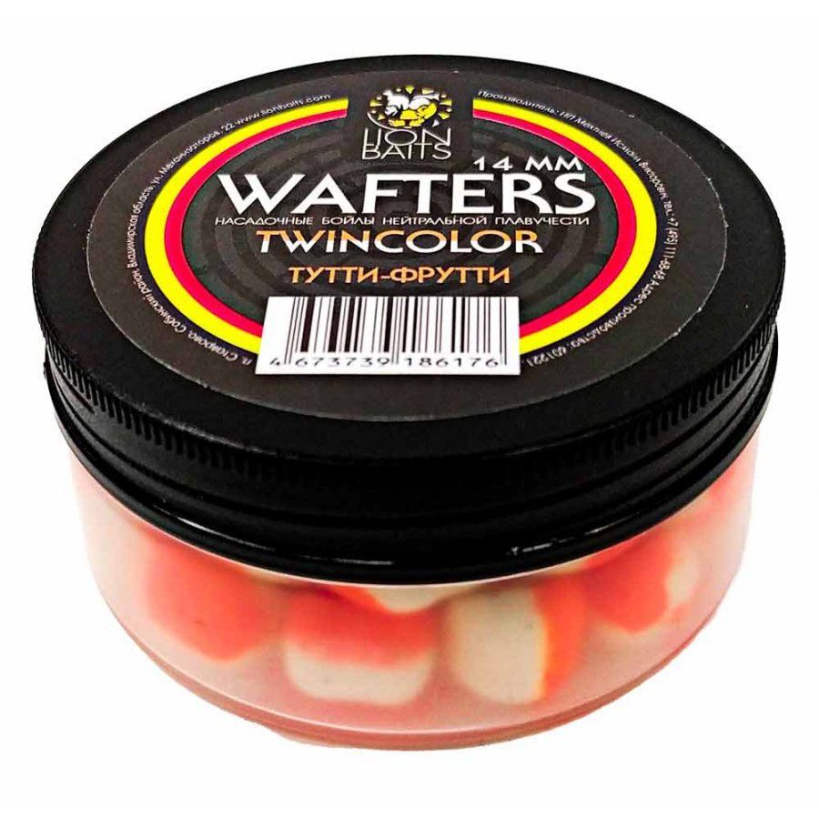 Бойлы нейтральной плавучести Wafters twincolor LION BAITS Тутти-фрутти 12мм