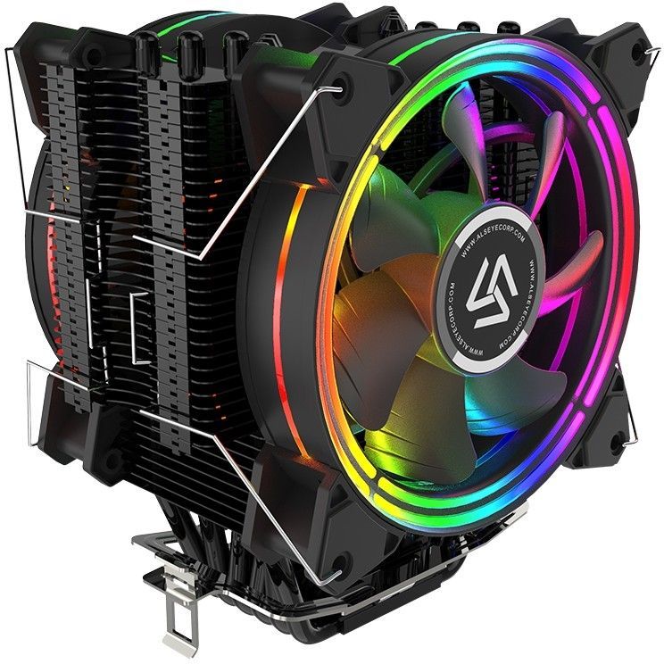 КулердляпроцессораAlseyeH120DV2.0,2x120мм,2000rpm,4-pin,Al+Cu,черный/RGB(AS.01.02.0009)