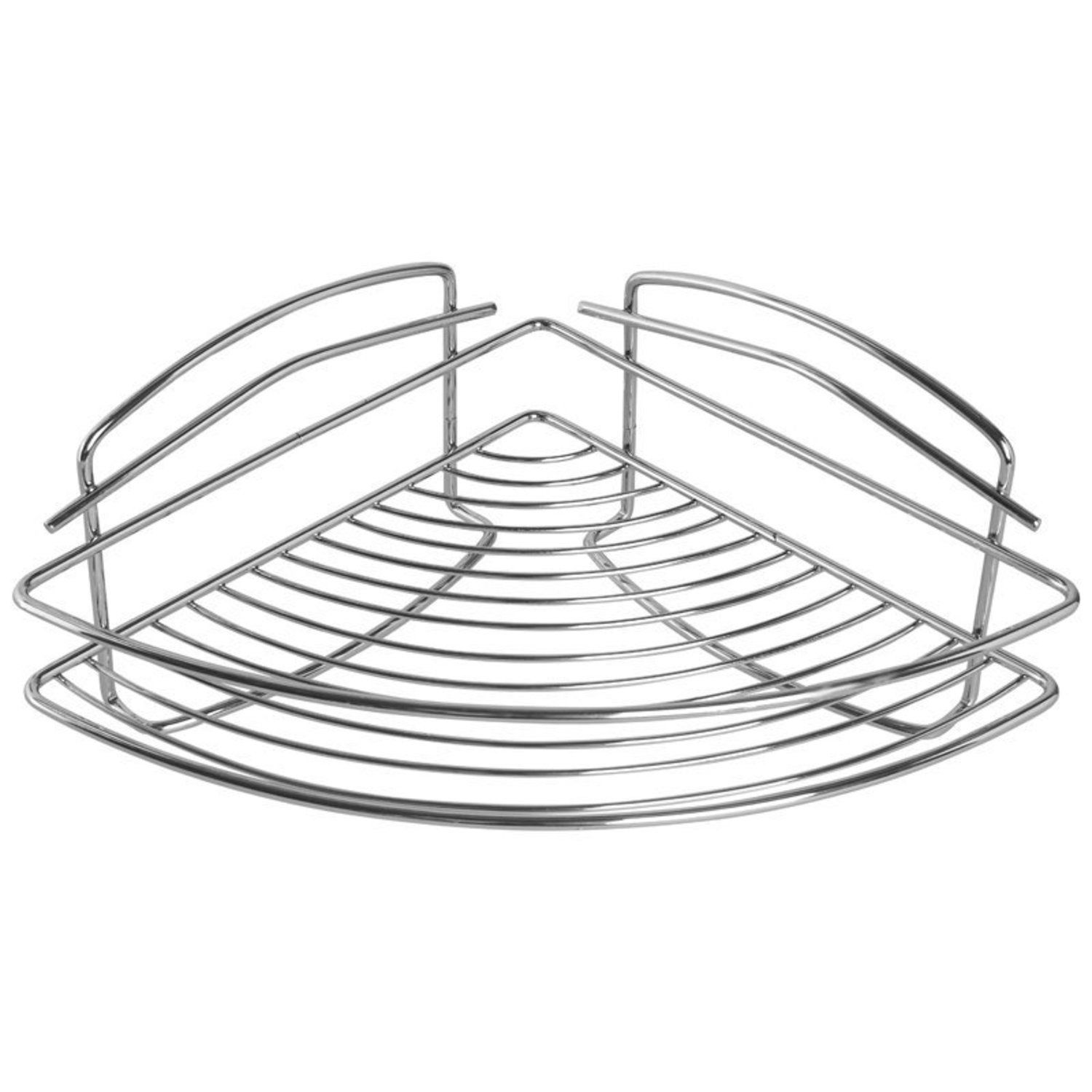 Фото товара на маркетплейсе ozon Полка для ванной настенная, угловая, стальная, Milardo, 206WC00M44