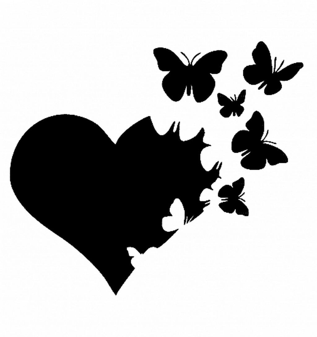 Сердце с бабочками. Трафареты для декора сердечки. Сердце трафарет. Трафарет сердечки.