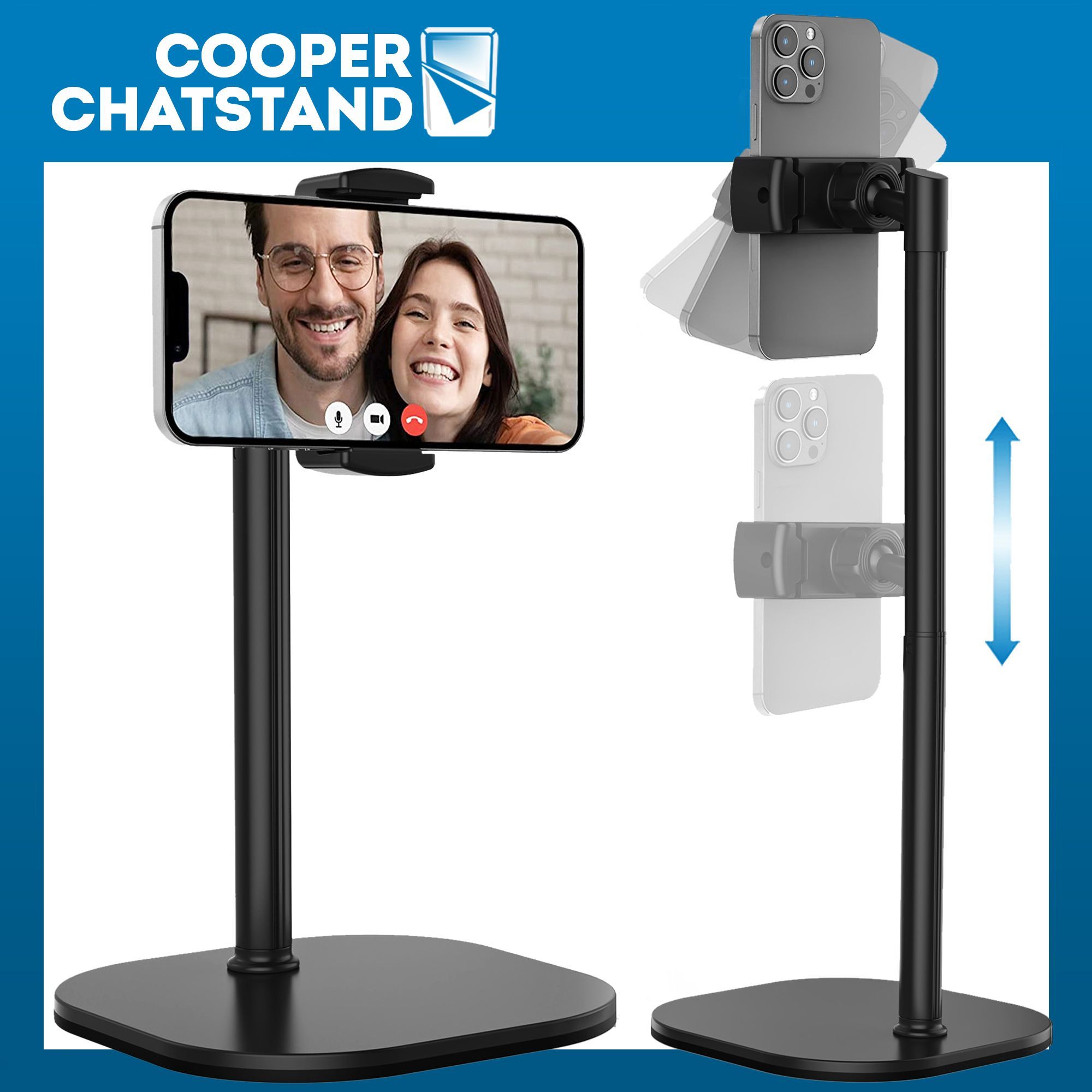 Cooper ChatStand / Подставка для телефона настольная регулируемая с высотой  от 24-36 см, умный штатив для телефона, кронштейн и держатель для  смартфонов - купить с доставкой по выгодным ценам в интернет-магазине OZON  ...