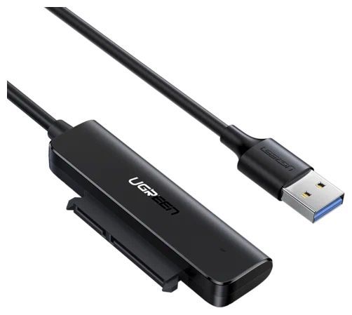 UgreenВидеокабельUSB3.0Type-A/SATA22-pin,0.5м,серый