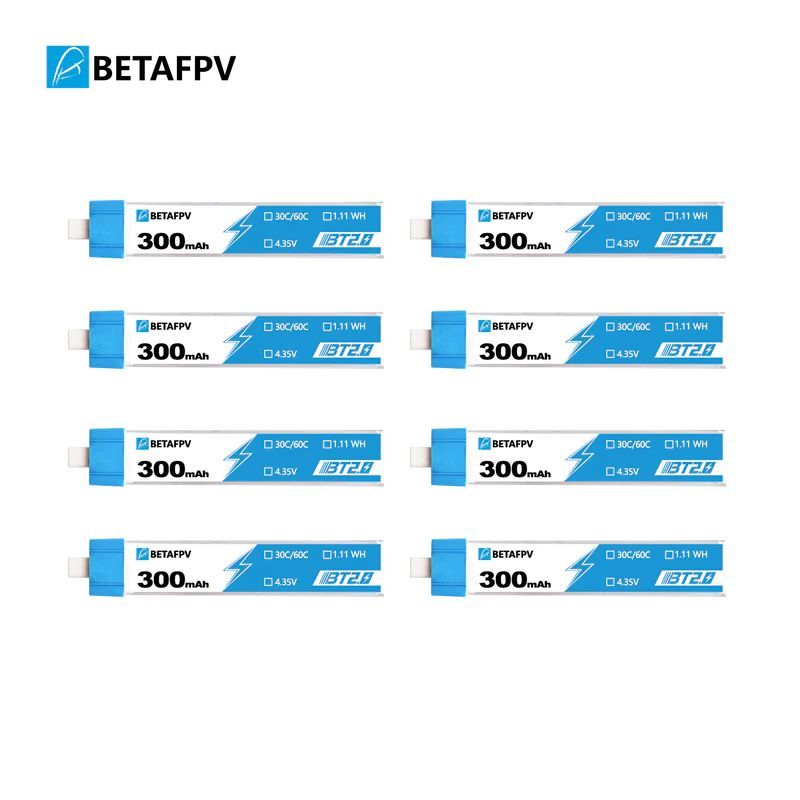 BETAFPV BT2.0 300mAh 1S 30C Батарея(8 шт.)