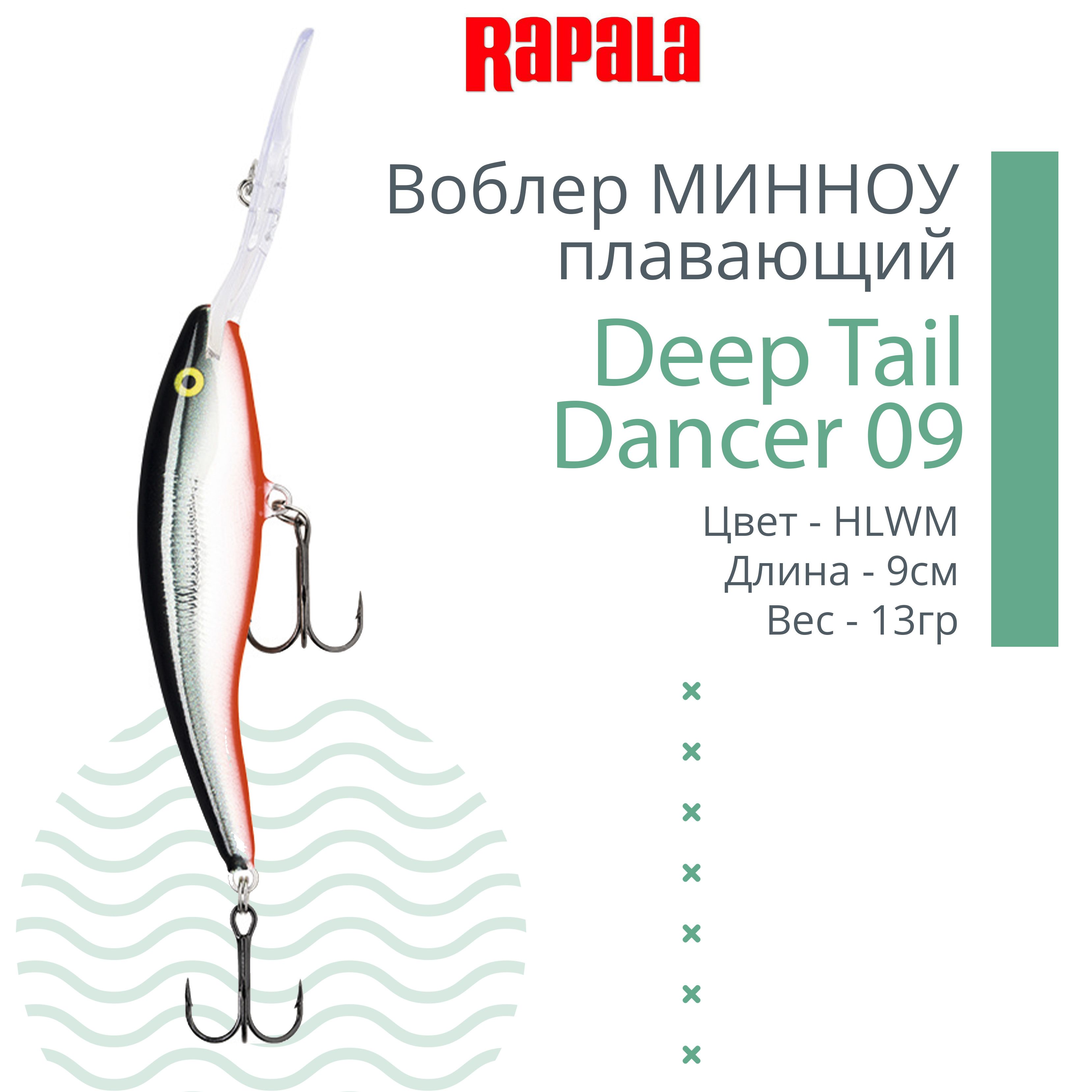 Воблер Минноу (Minnow) Rapala Deep Tail Dancer/-6 м купить по выгодной цене  в интернет-магазине OZON (992065919)