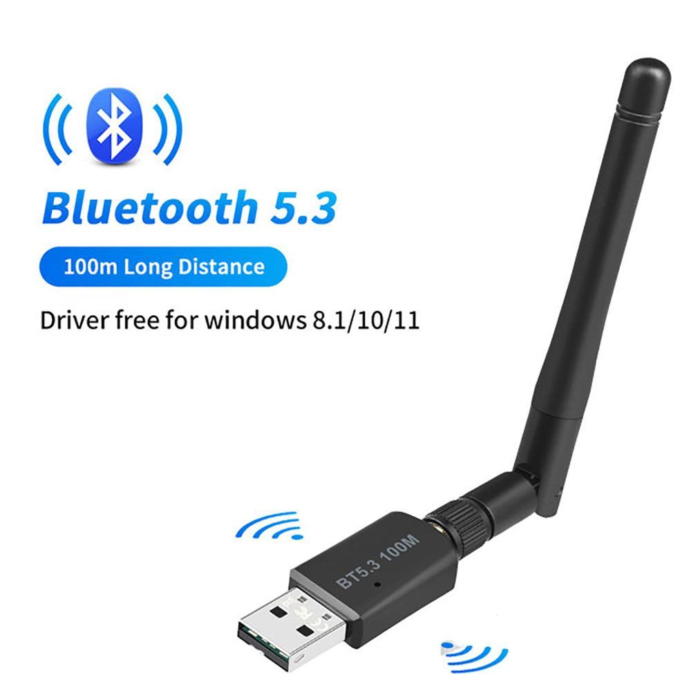 100M Bluetooth 5.3 адаптер скачать драйвер USB Bluetooth Dongle Adaptador  для ПК Windows 11/10 Audio Receiver с клавиатуры мыши