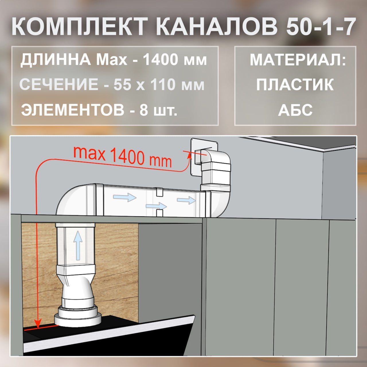 вытяжка в квадратном коробе