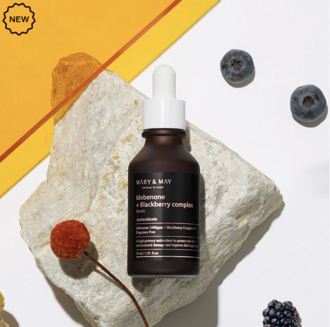 Mary sera. Mary&May Idebenone + BLACKBERRY Complex Serum 30ml. Антиоксидантная сыворотка Mary&May Idebenone + BLACKBERRY Complex Serum 30ml. Сыворотка для лица с идебеноном Mary May. Mary May Idebenone BLACKBERRY.