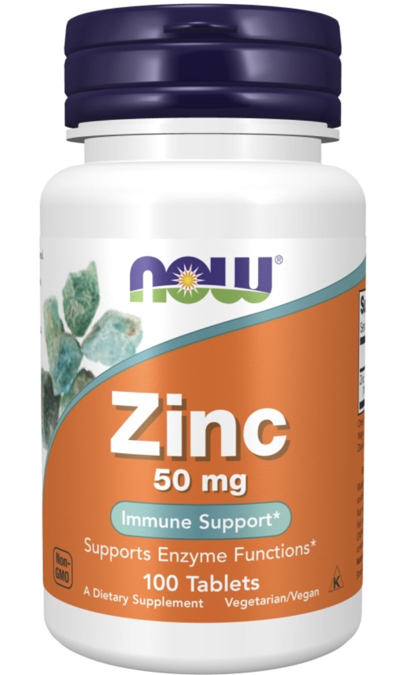 НАО Глюконат цинка 50 мг // NOW Zinc 50 mg, 100 таблеток