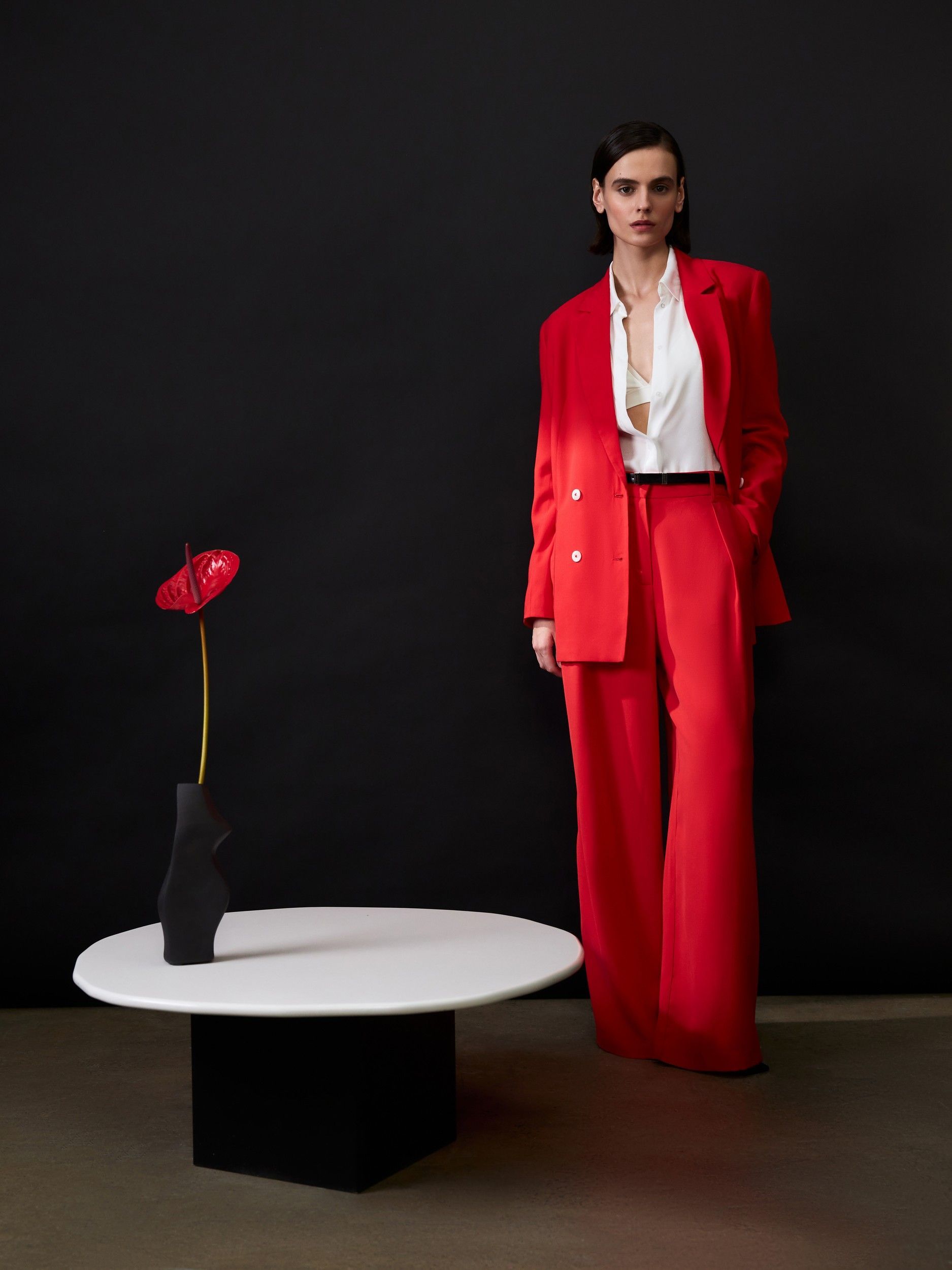 Zara red suit ladies hotsell