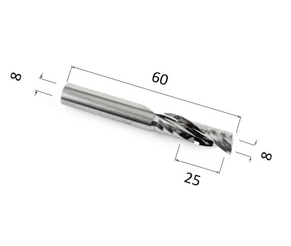 ФрезаDJTOLN1LX825спиральнаяоднозаходнаястружкавверх(подереву,композиту(АКП),пластику)