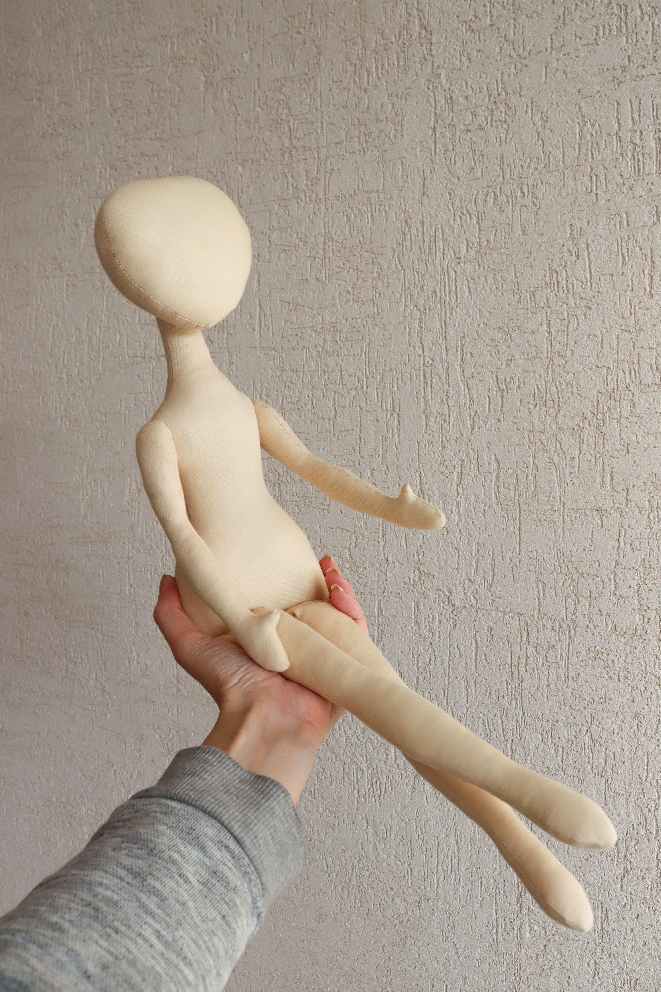 Бумажная выкройка тела интерьерной куклы из текстиля. Модель Этель, рост 40 см