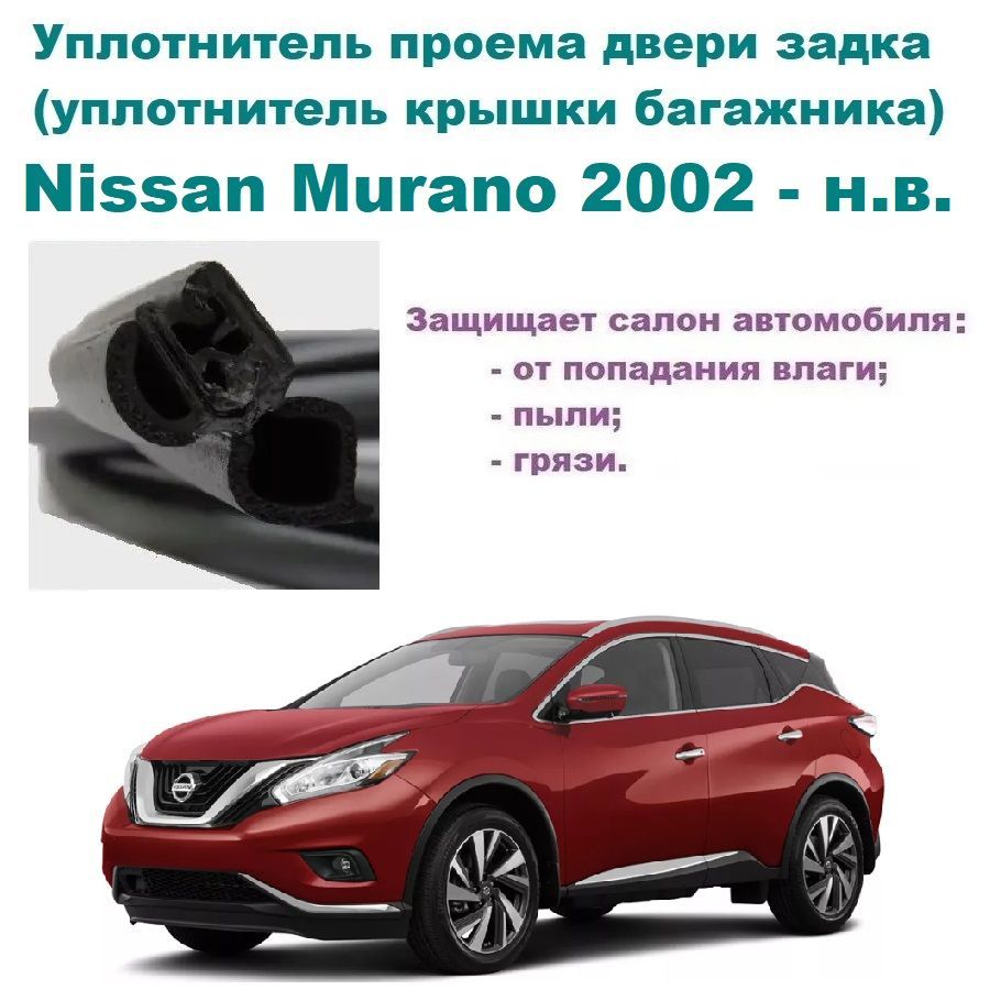 Уплотнитель проема двери задка Nissan Murano 2002-н.в, Резинка крышки  багажника Ниссан Мурано купить по низкой цене в интернет-магазине OZON  (1095342673)