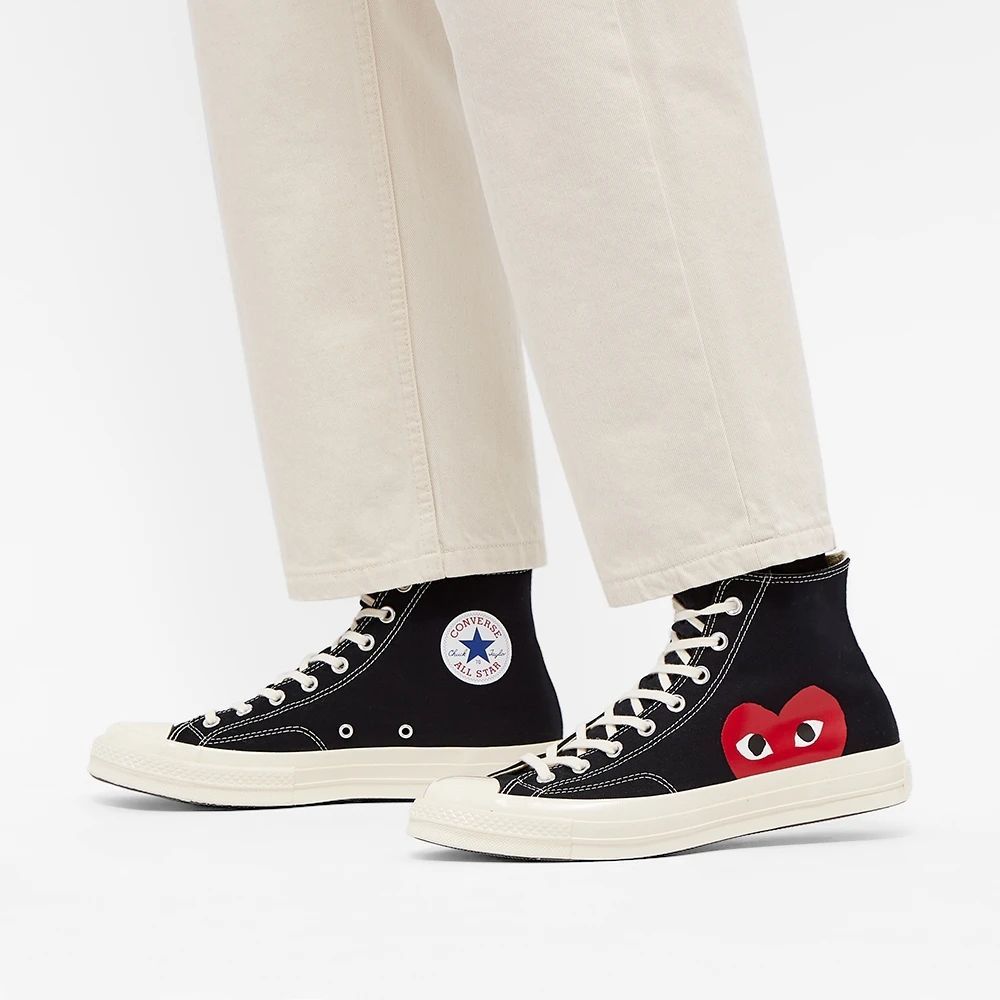 Comme des garcon 2025 black high top converse