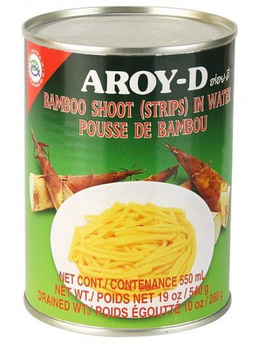 Ростки бамбука полосками Bamboo Shoot (strips) Aroy-D 540 гр., ЭксИм Пасифик